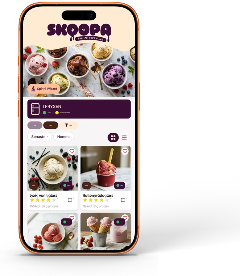 Skoopa-appen i en iPhone