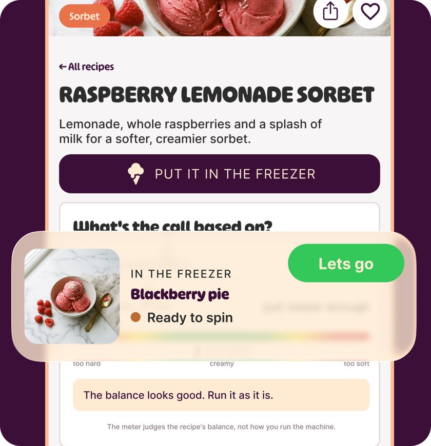 The freezer log in the Skoopa app