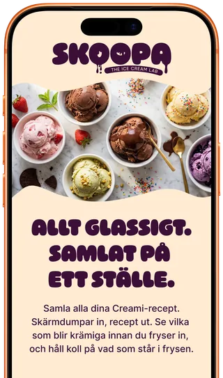 Skoopa-appen i en iPhone