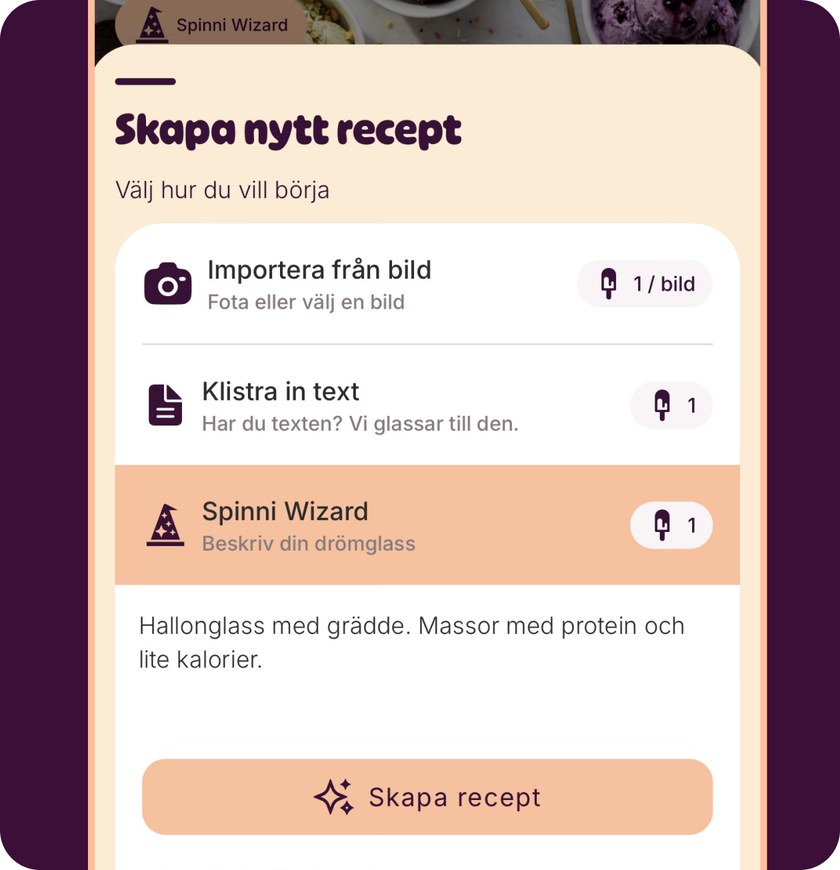 Spinni Wizard i Skoopa-appen
